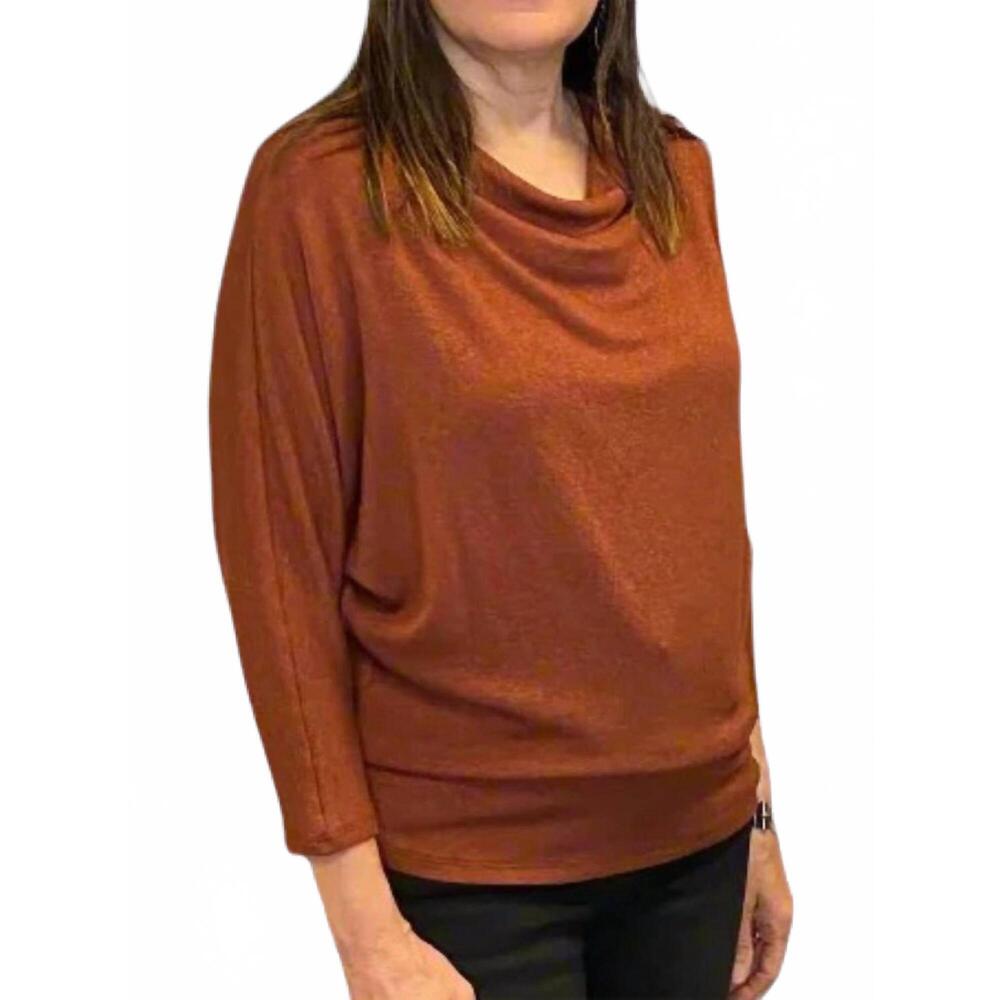 NEW REVIR astrid dolman top in chestnut